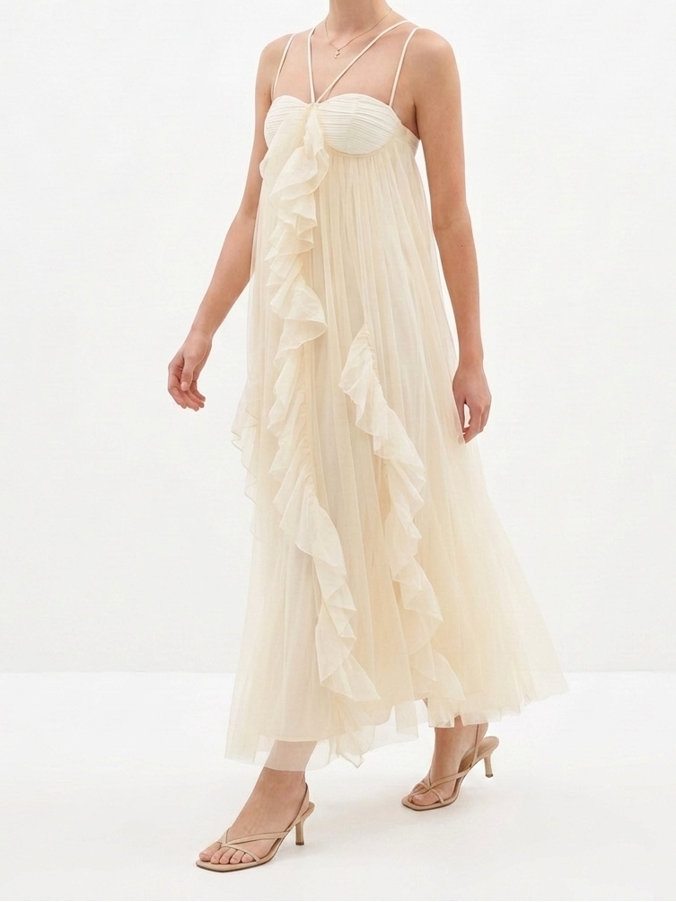 Feya Soft Muse Maxi Dress-Ivory