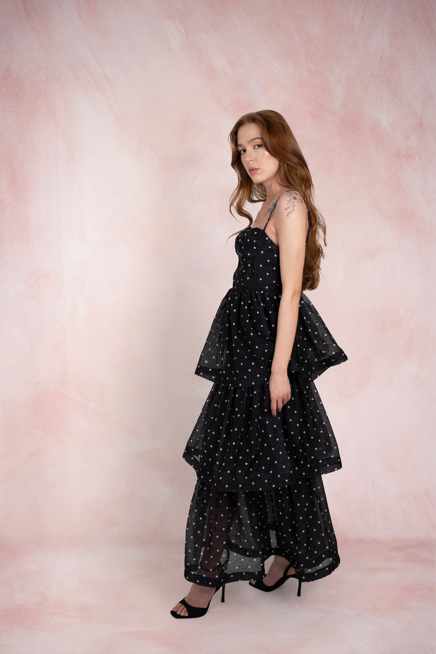 Rochie Feya Noir cu buline