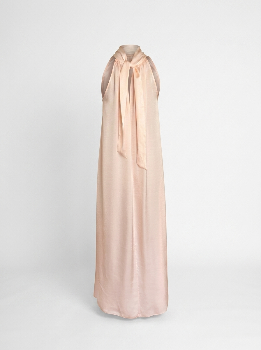 Feya - Rochie din satin de mătase cu fard de obraz