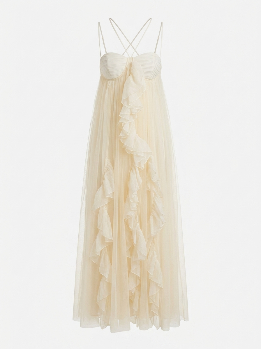 Feya Soft Muse Maxi Dress-Ivory
