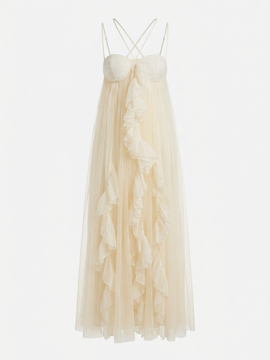 Feya Soft Muse Maxi Dress-Ivory