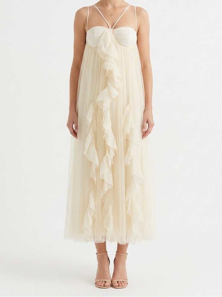 Feya Soft Muse Maxi Dress-Ivory