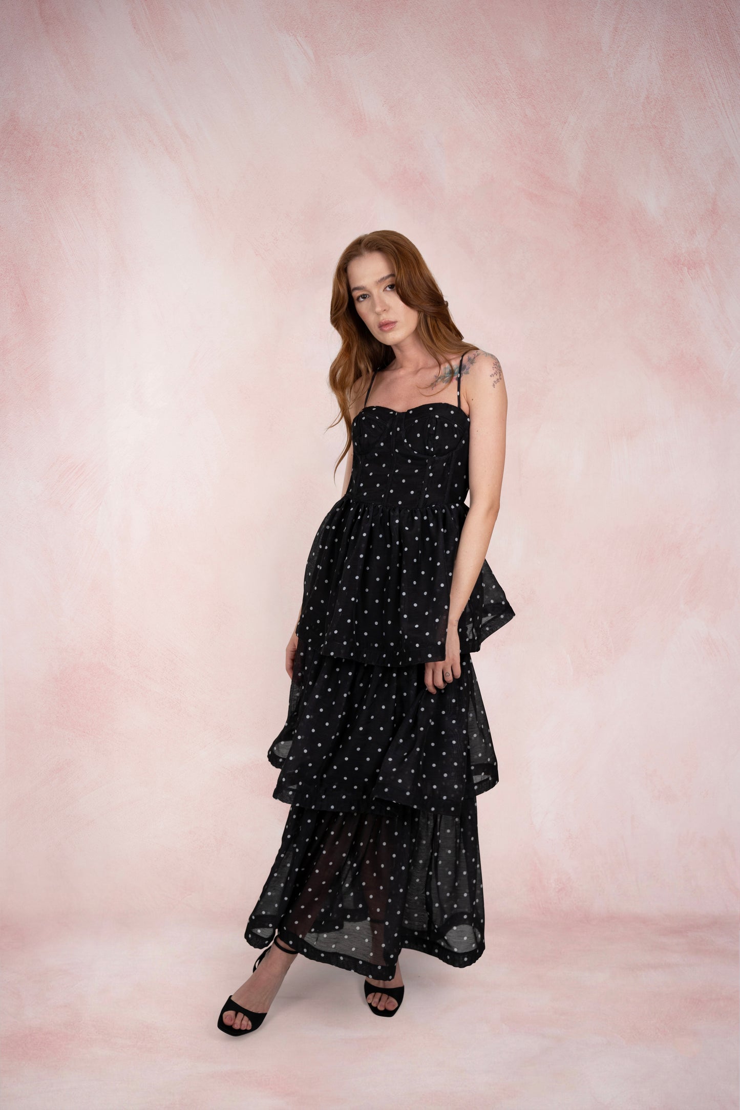 Rochie Feya Noir cu buline