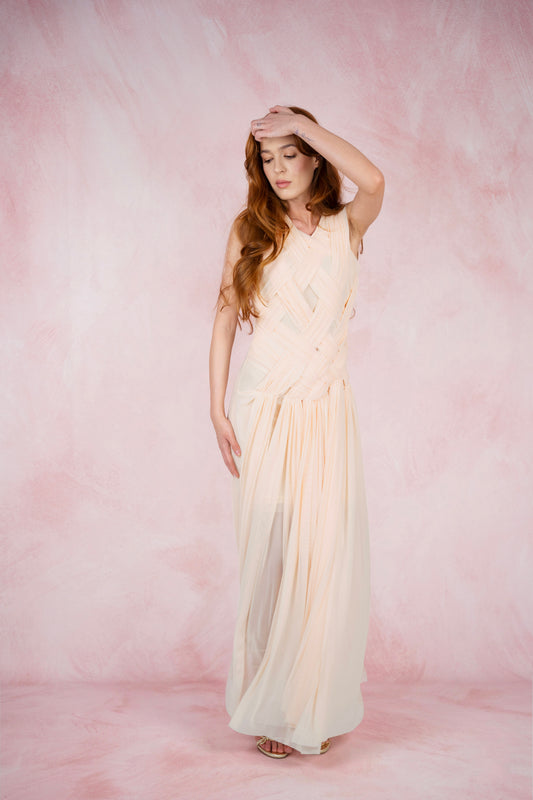 Feya Ivory Drape Dress